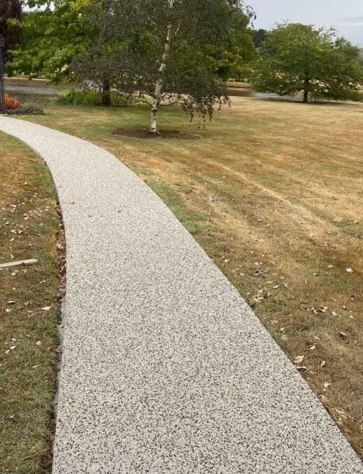 Exposed aggregate concrete pathway in Wallan