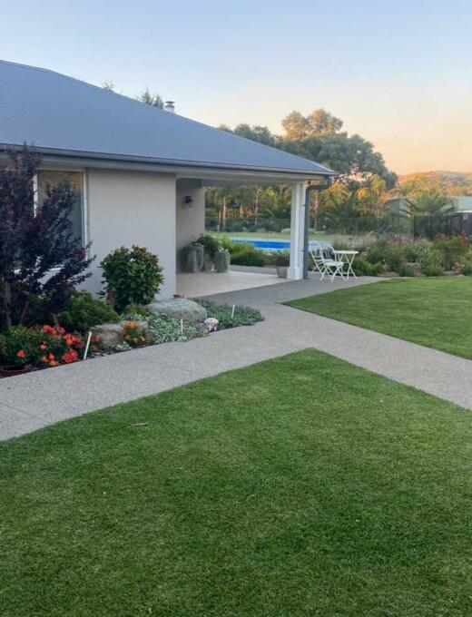 Exposed aggregate concrete pathway in Wallan
