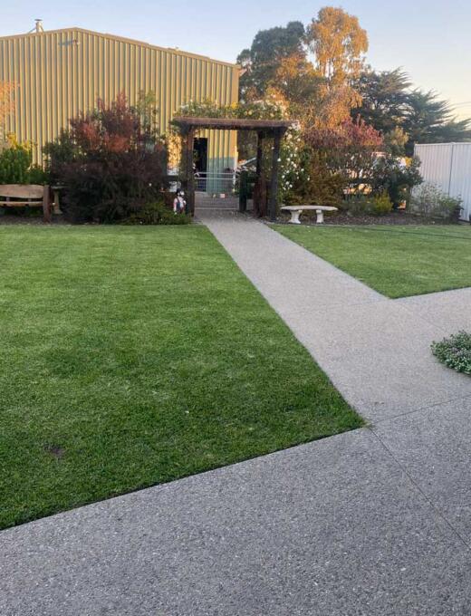 Exposed aggregate concrete pathway in Wallan