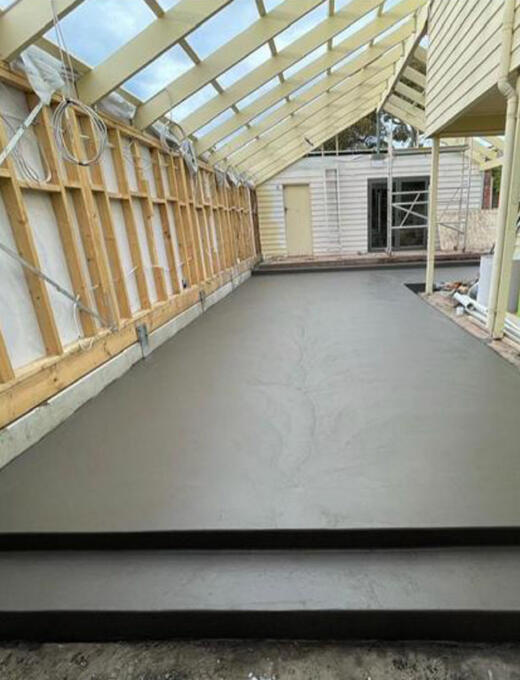 Broom finish concrete by Duraseal Creative Concrete near Wallan