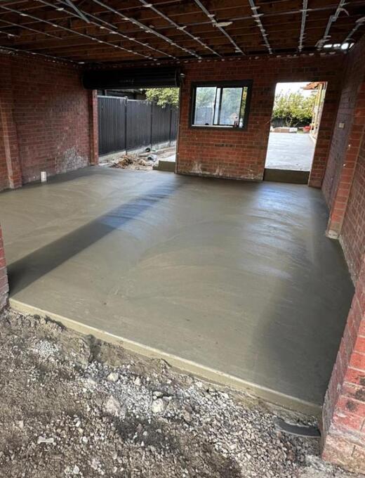 Broom finish concrete by Duraseal Creative Concrete near Wallan