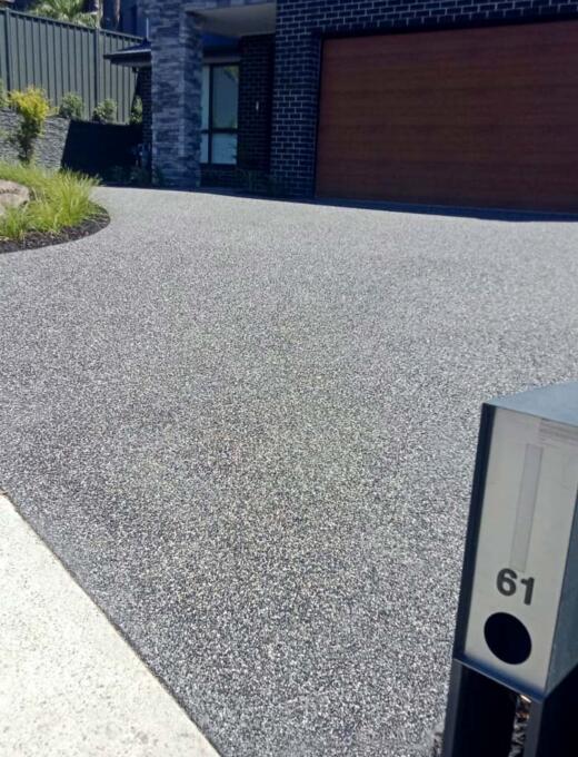 Exposed aggregate concrete driveway in Wallan