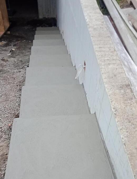 Side access concrete path with steps