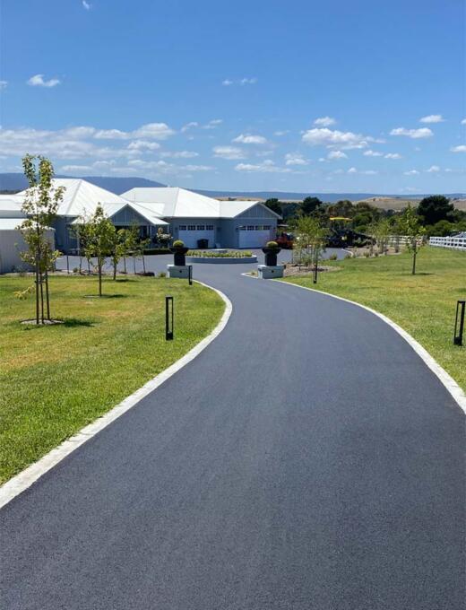 Asphalt driveway with concrete edging in Melbourne