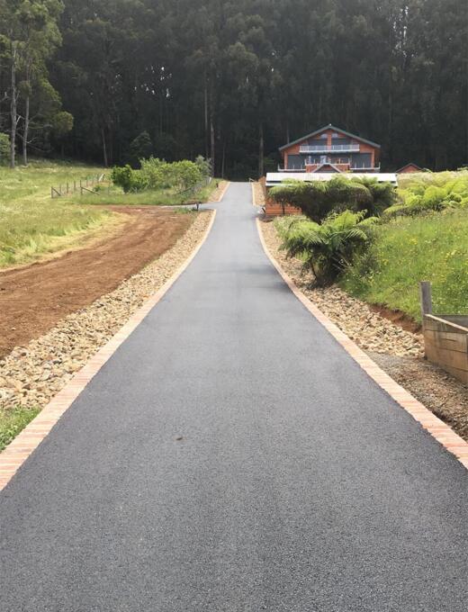 Rural asphalt driveway in the Dandenongs, Melbourne